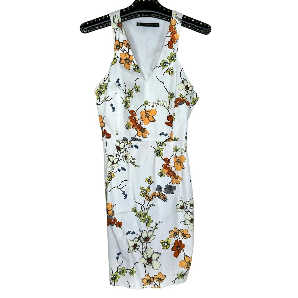 Zara Floral Print Sleeveless Mini Sheath Dress Small